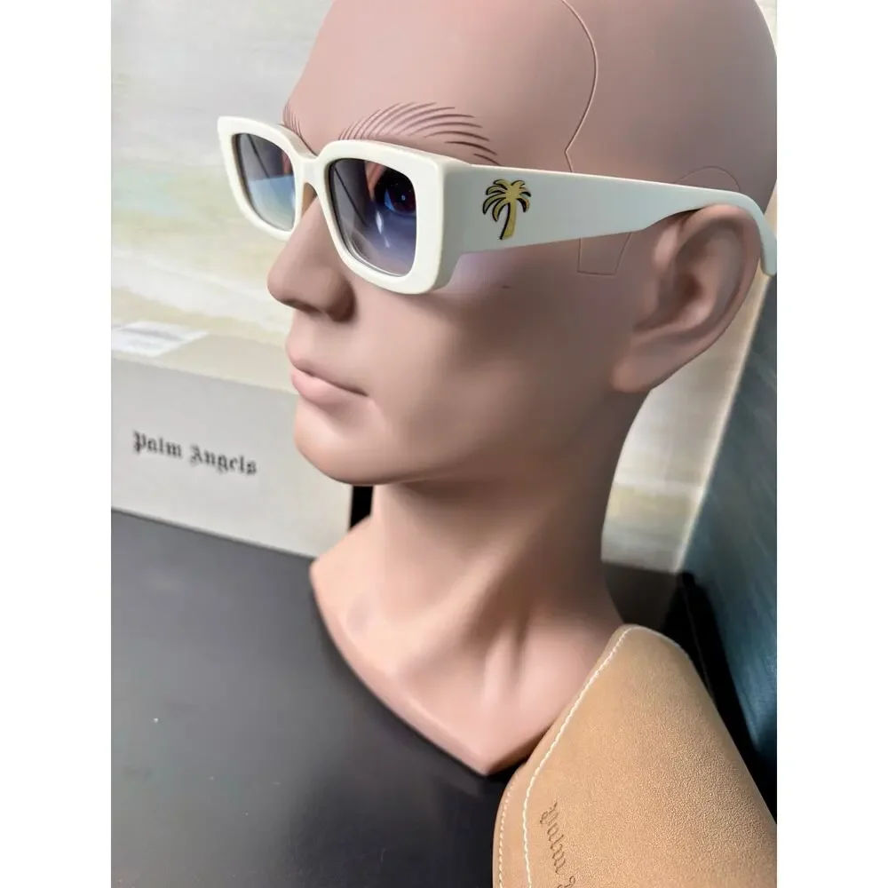 NWB - Palm Angels Sunglasses - White Frame, Blue Lens
